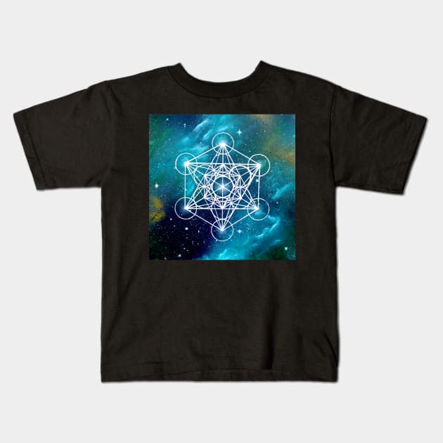 Galactic Sacred Geometry Kids T-Shirt by AddisonK